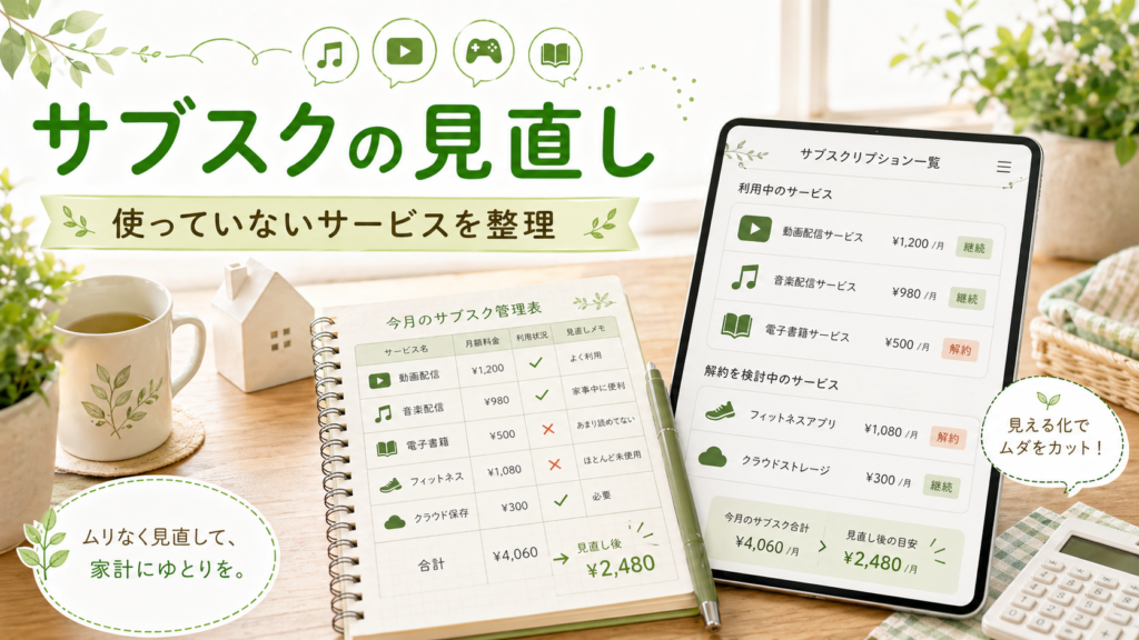 使っていないサブスクを整理するイメージ