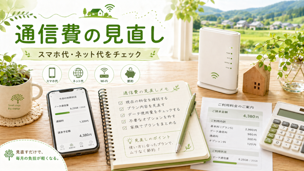スマホ代やインターネット料金を見直すイメージ