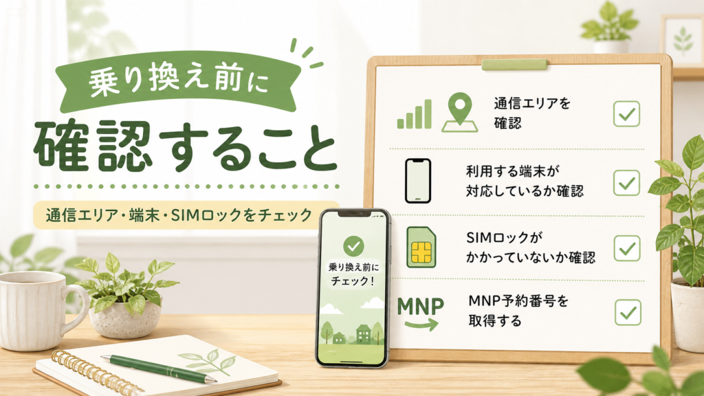 格安SIMへ乗り換える前に通信エリアや端末対応を確認するポイント
