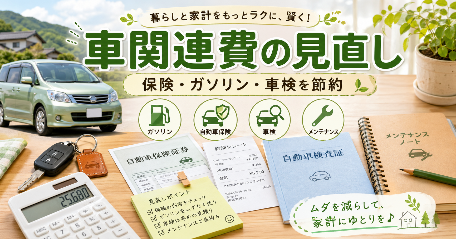 地方暮らしの家族が車関連費を見直す