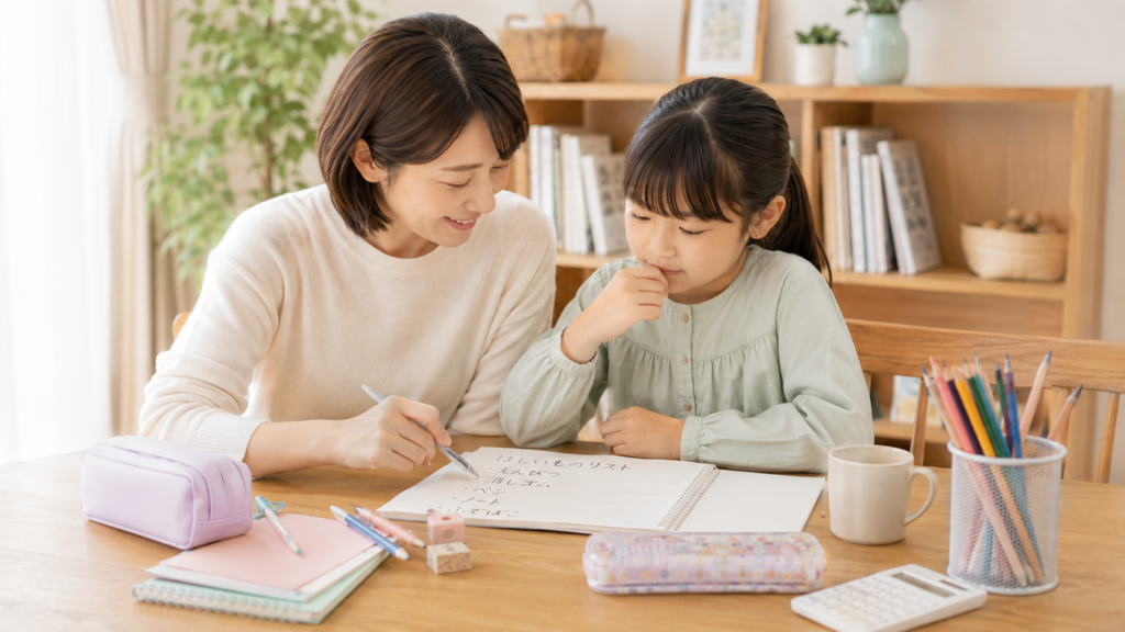 欲しい文房具リストを作って買いすぎを防ぐ親子